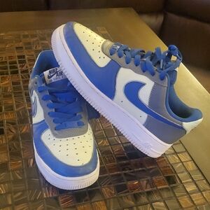 Women's Nike Air Force 1 Mint Green and Blue Sneakers